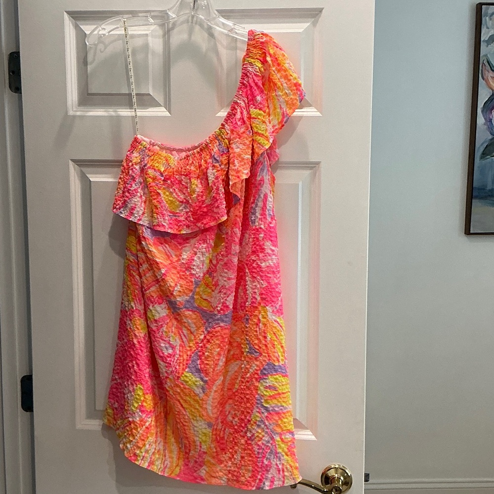 Lilly Pulitzer Sunsplashed one shoulder dress in large